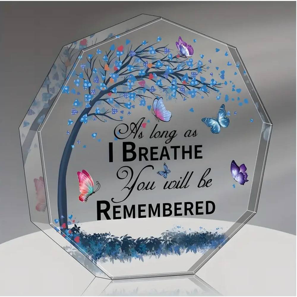 Sympathy Gift-Loss of Loved One-Butterfly Acrylic Plaque w/Inspirational Message